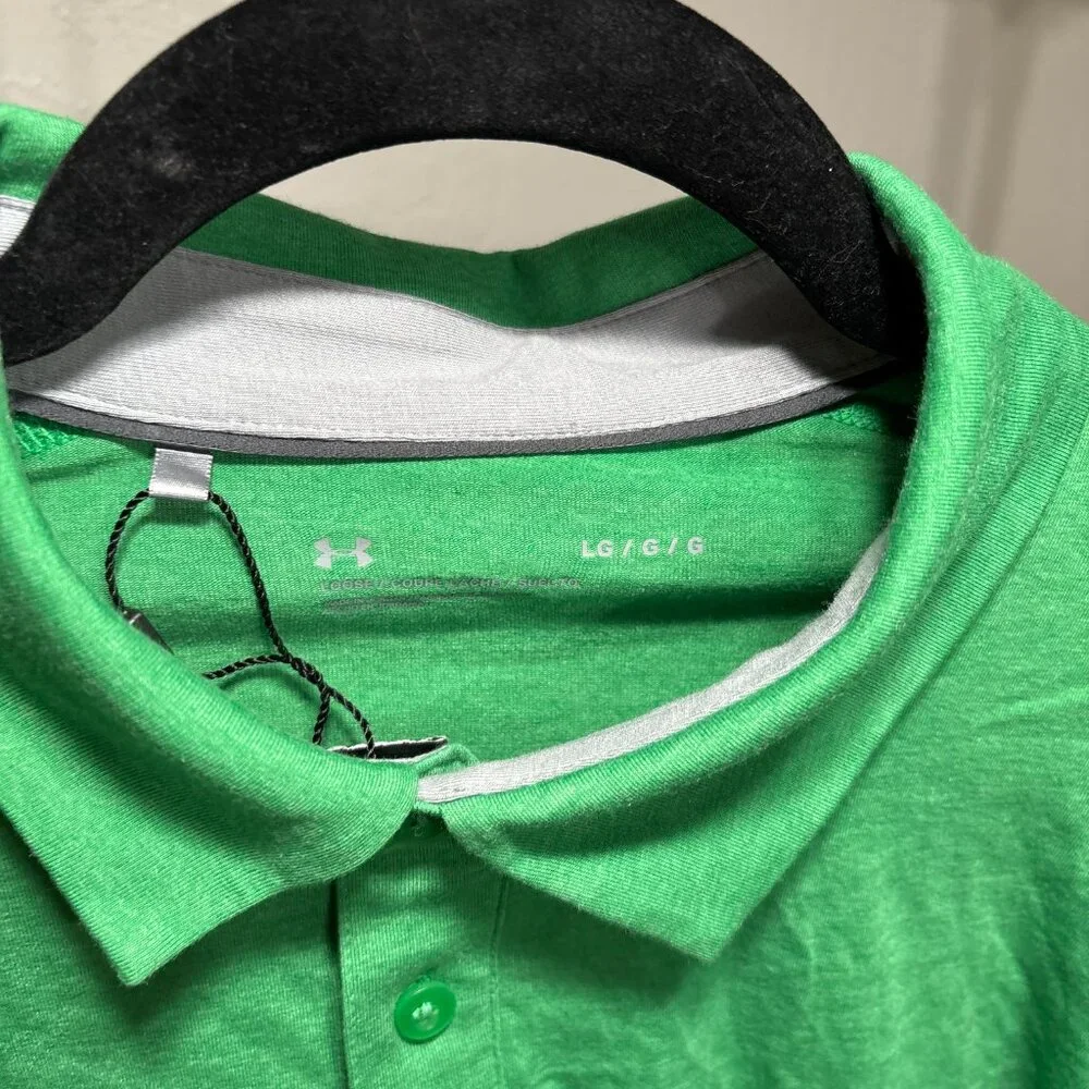 NWT Under Armour Green Performance Polo Shirt Loose Fit – Men’s‎ L